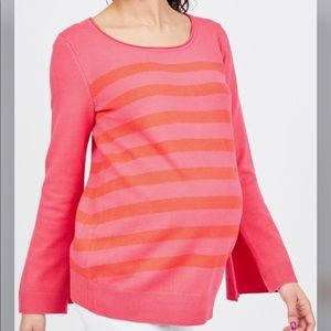 Maternity Sweater in Pink and Orange